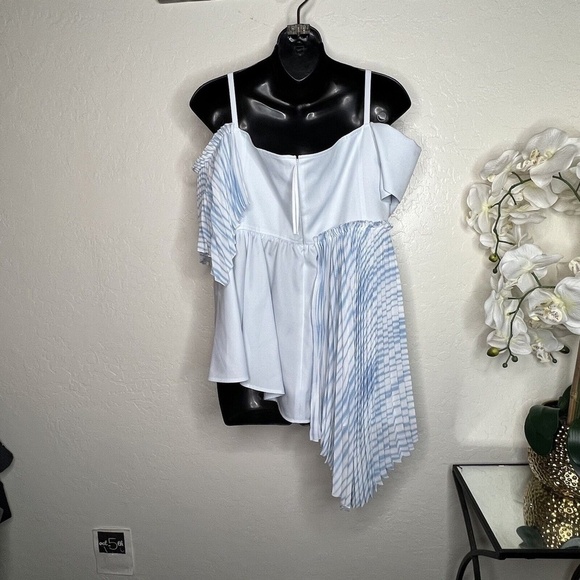 ADEAM MULTI SHIBORI PALM TREE BLOUSE size 6 in blue sky - Picture 6 of 10